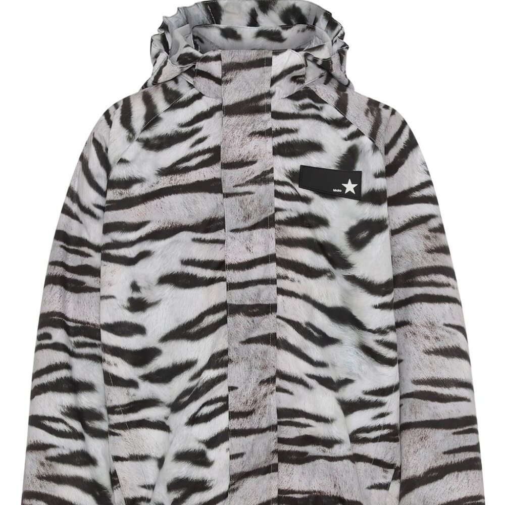 Molo Waiton Lightweight Rain Jacket – Tiger White – Size 122/128 Size 6-8
